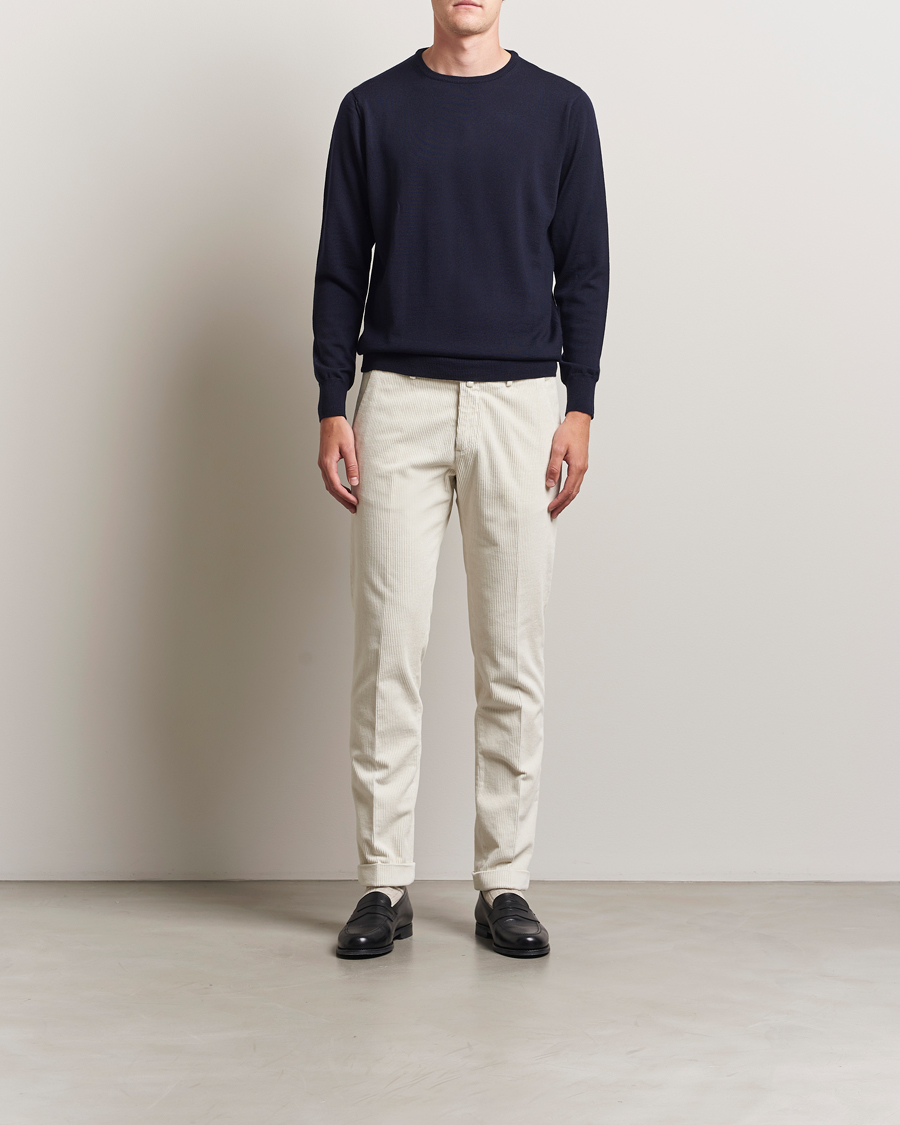 Homme | Pulls Et Tricots | Morgano | Extra Fine Merino Wool Crewneck Navy