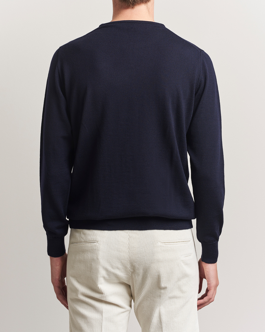 Homme | Pulls Et Tricots | Morgano | Extra Fine Merino Wool Crewneck Navy