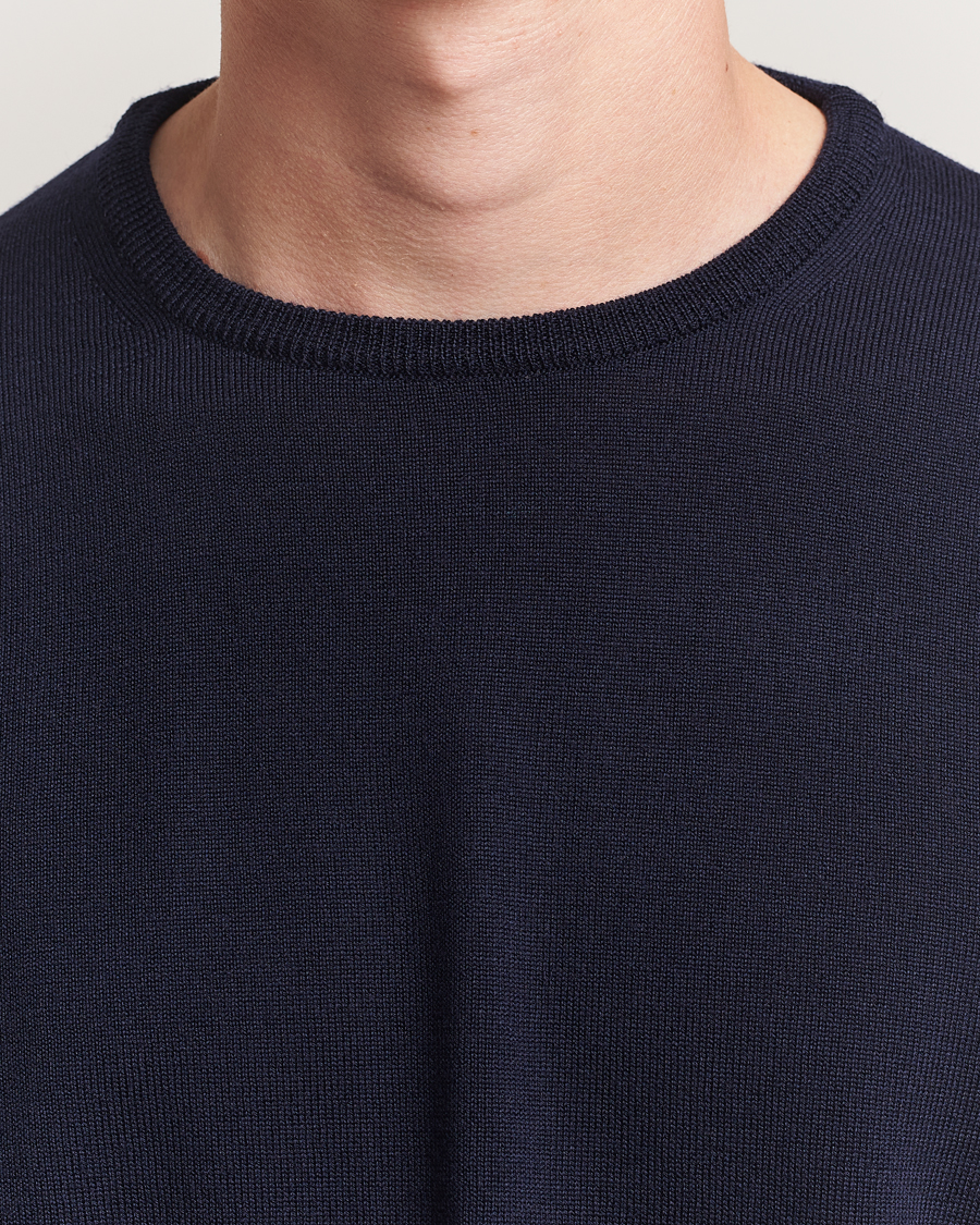 Homme | Pulls Et Tricots | Morgano | Extra Fine Merino Wool Crewneck Navy
