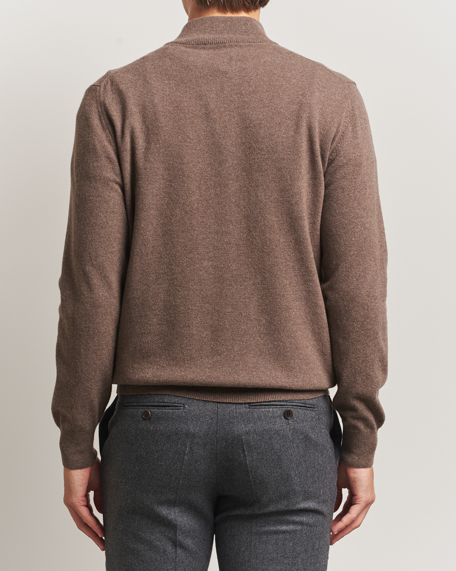 Homme | Pulls Et Tricots | Morgano | Wool/Cashmere Half-Zip Brown
