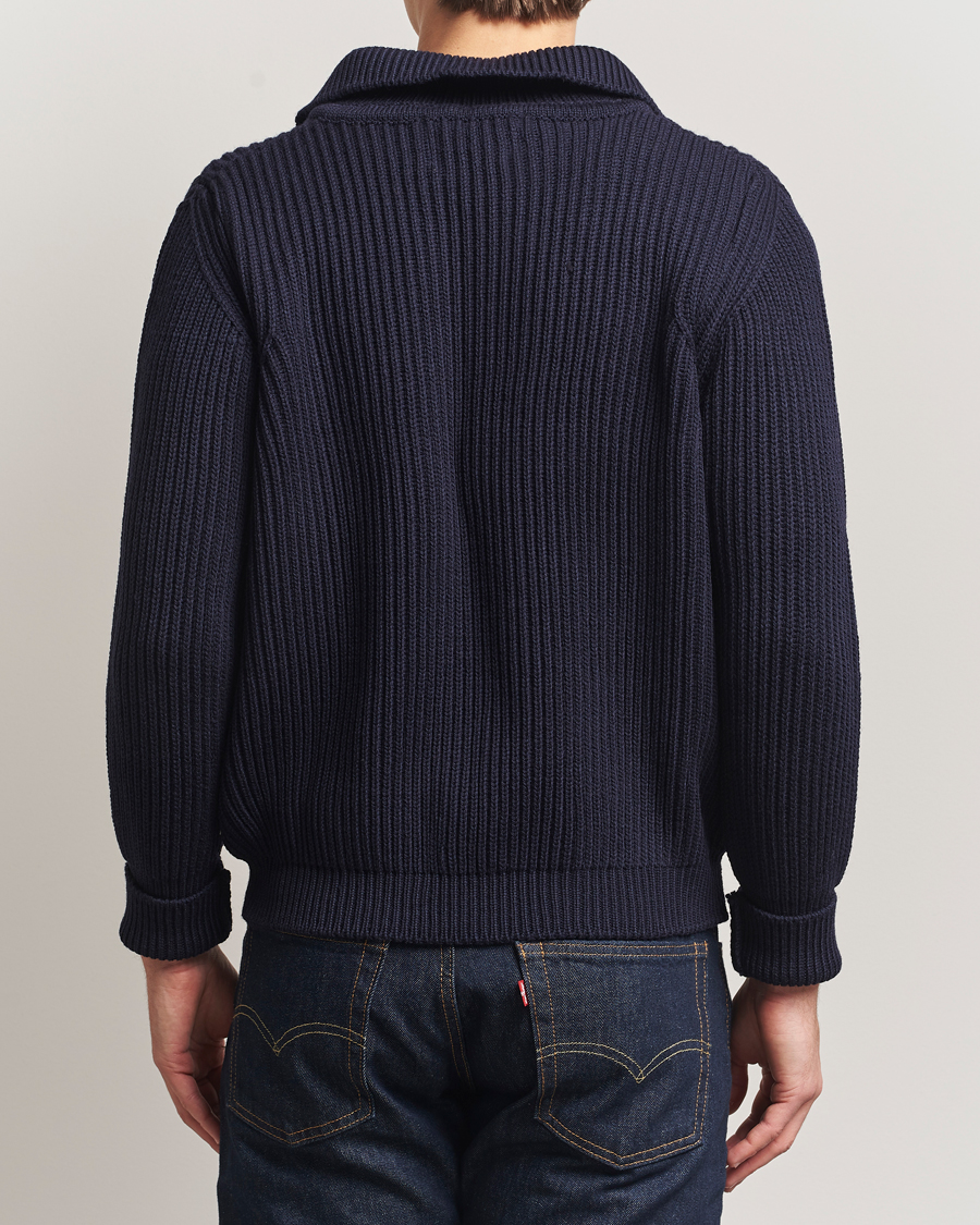 Homme | Pulls Et Tricots | Peregrine | Fisherman Merino Zip Cardigan Navy