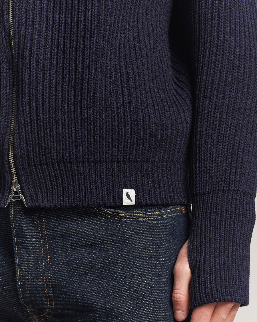 Homme | Pulls Et Tricots | Peregrine | Fisherman Merino Zip Cardigan Navy