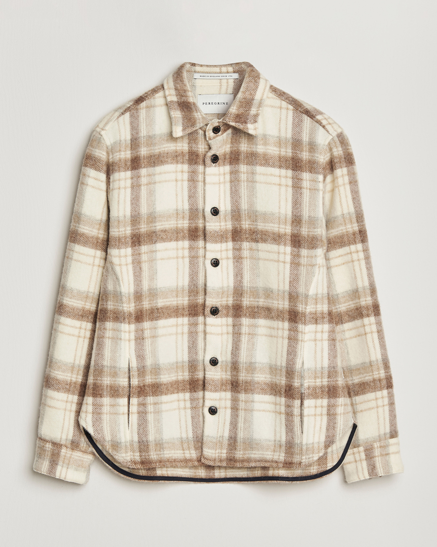 Homme | Chemises | Peregrine | Moon Wool Check Overshirt Beige