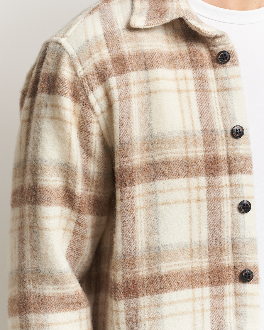 Homme | Chemises | Peregrine | Moon Wool Check Overshirt Beige