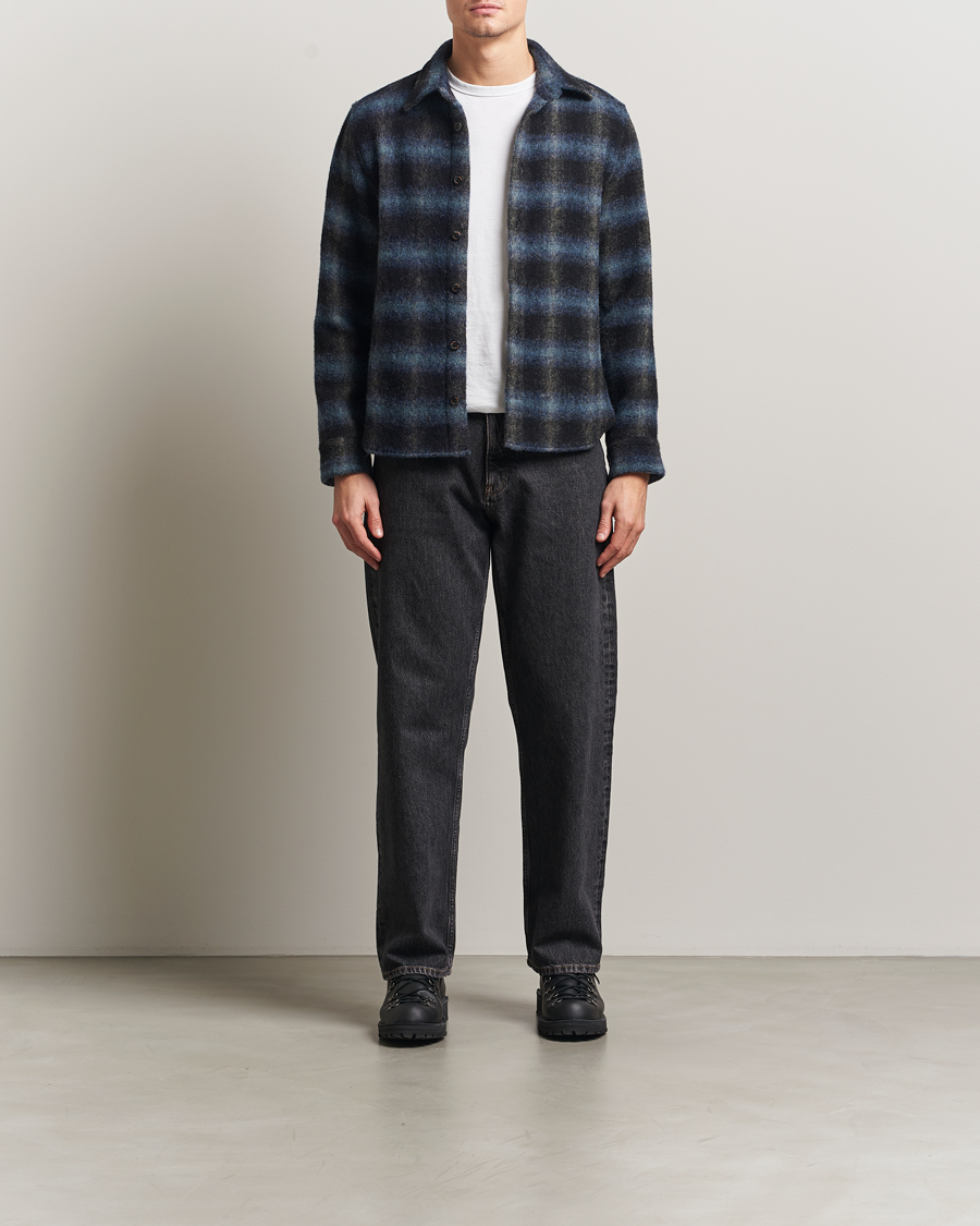 Homme | Chemises | Peregrine | Moon Wool Check Overshirt Navy