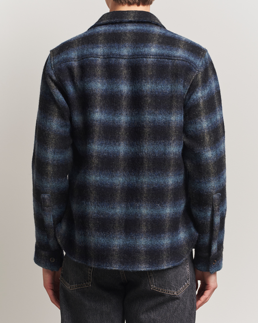 Homme | Chemises | Peregrine | Moon Wool Check Overshirt Navy