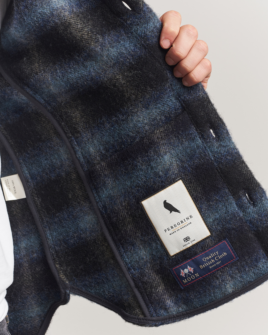 Homme | Chemises | Peregrine | Moon Wool Check Overshirt Navy