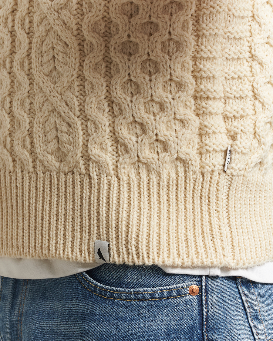 Homme | Pulls Et Tricots | Peregrine | Hudson Wool Aran Knitted Vest Ecru