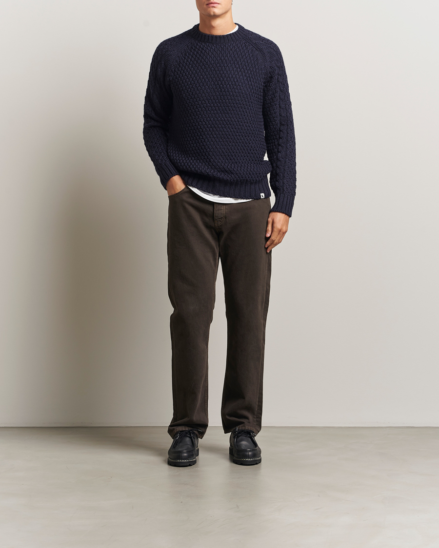 Homme | Pulls Et Tricots | Peregrine | Winston Merino Crew Navy