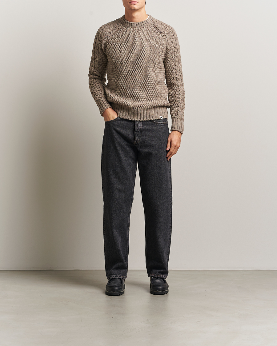 Homme | Pulls Et Tricots | Peregrine | Winston Merino Crew Light Brown