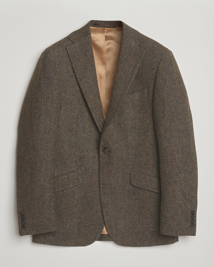 Homme | Blazers | Walker Slater | Edward Shetland Wool Donegal Blazer Dark Green