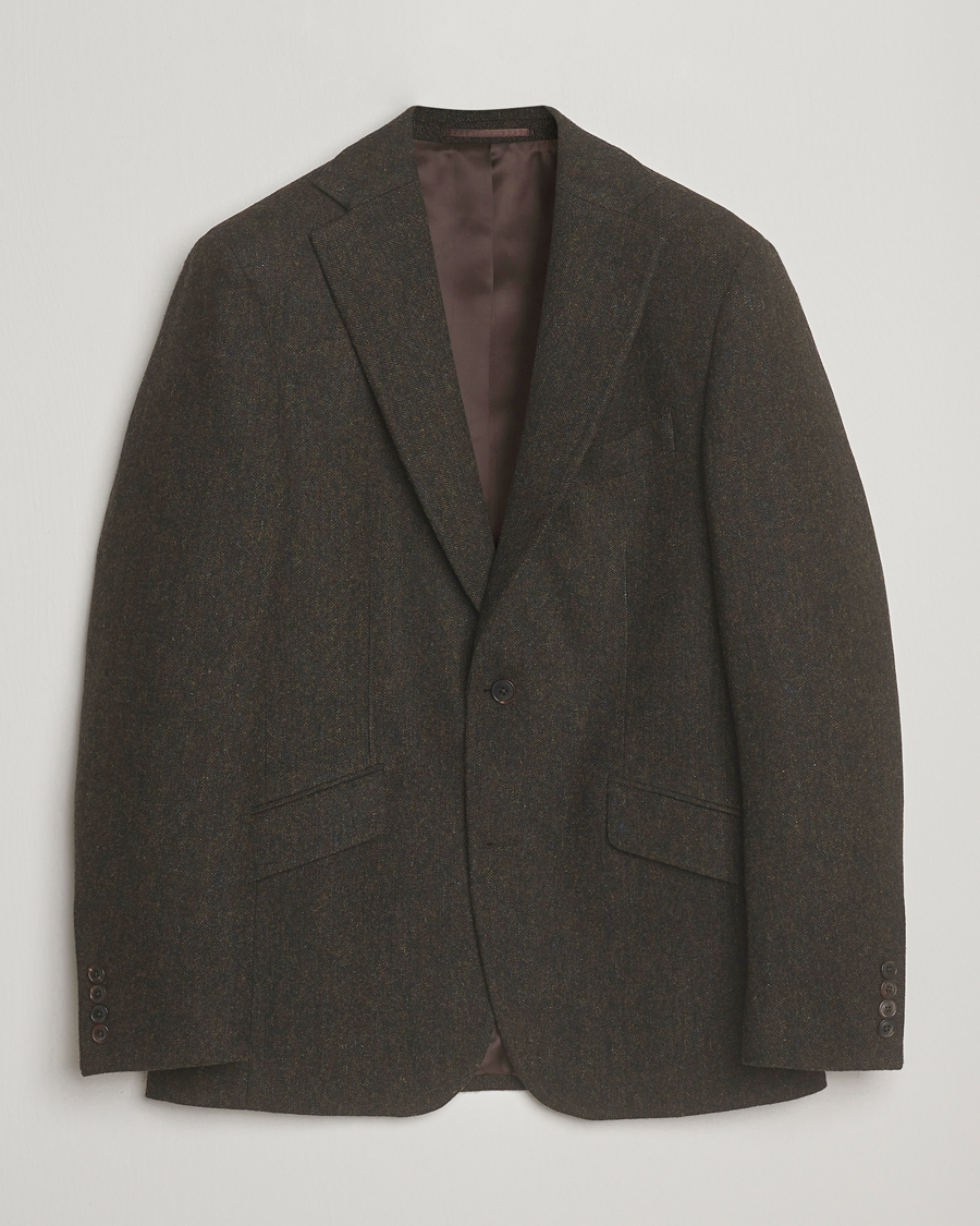 Homme | Blazers | Walker Slater | Edward Shetland Wool Donegal Blazer Dark Brown