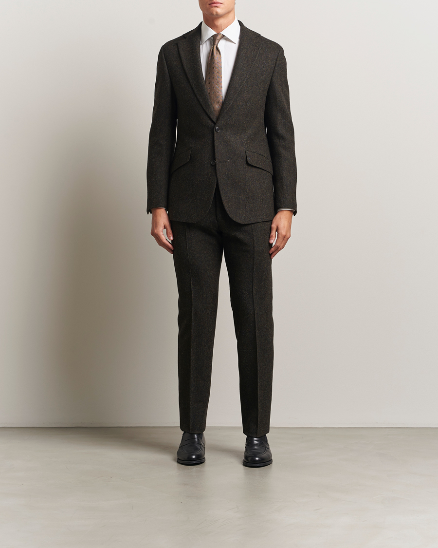 Homme | Blazers | Walker Slater | Edward Shetland Wool Donegal Blazer Dark Brown