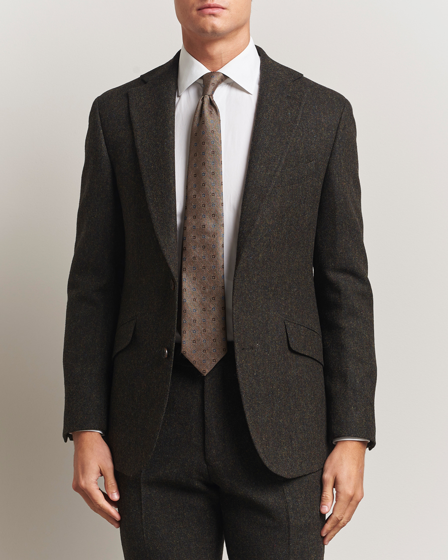 Homme | Blazers | Walker Slater | Edward Shetland Wool Donegal Blazer Dark Brown