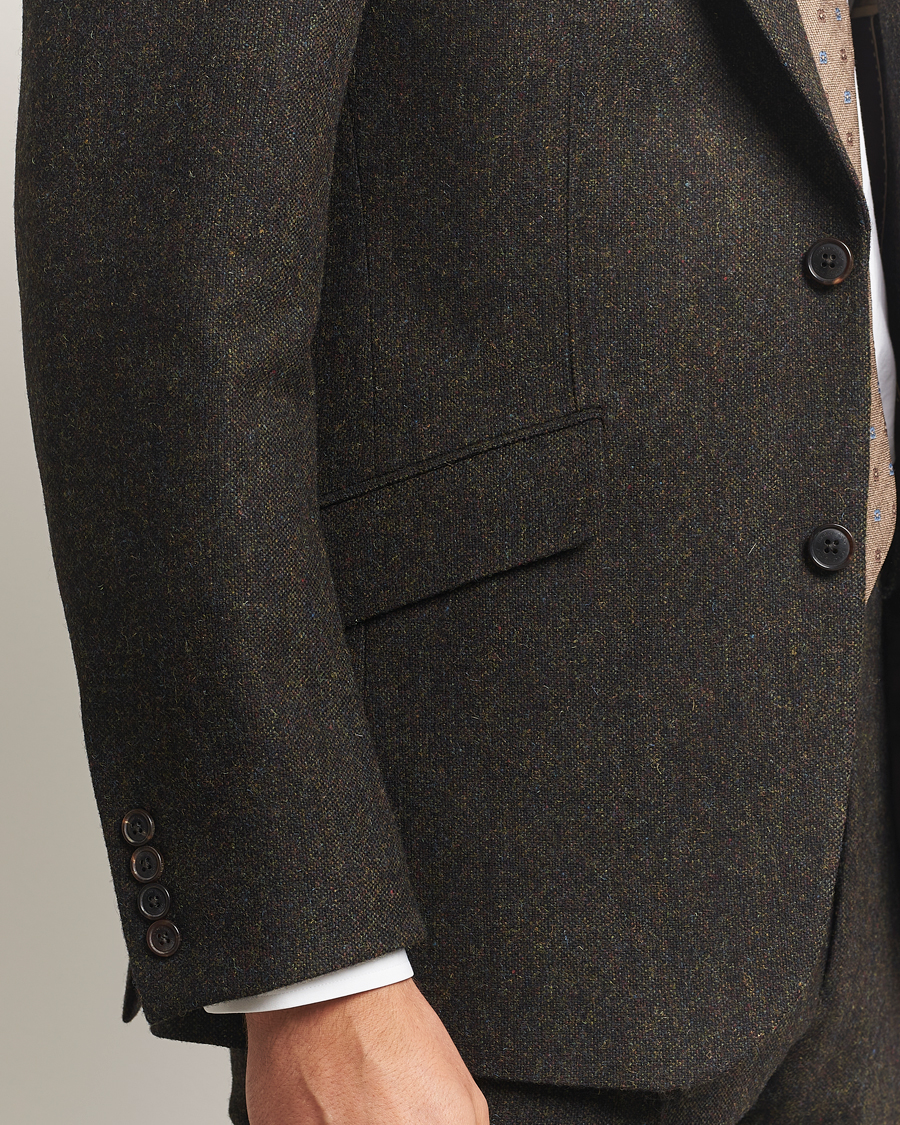 Homme | Blazers | Walker Slater | Edward Shetland Wool Donegal Blazer Dark Brown