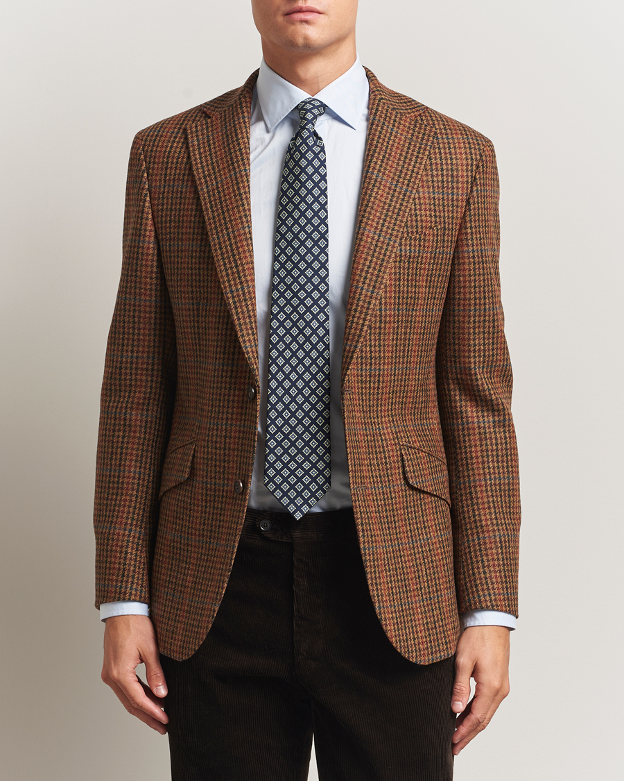 Homme | Blazers | Walker Slater | Edward Lambswool Dogtooth Blazer Brown