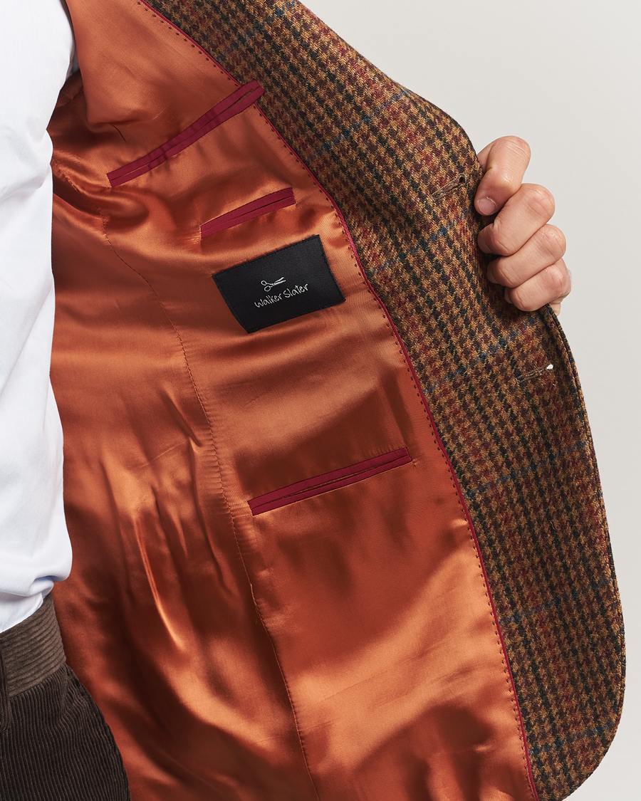 Homme | Blazers | Walker Slater | Edward Lambswool Dogtooth Blazer Brown