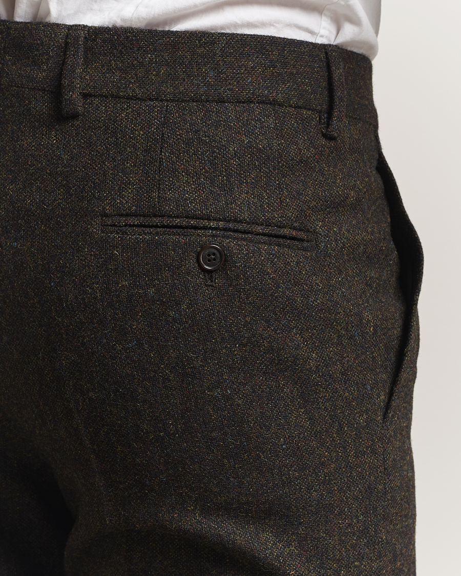 Homme | Blazers | Walker Slater | Edward Shetland Wool Donegal Trousers Dark Brown
