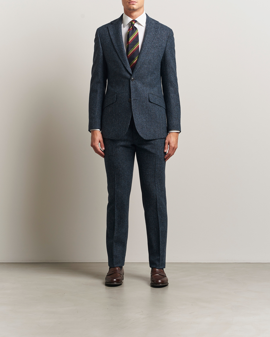 Homme | Pantalons | Walker Slater | Edward Shetland Wool Donegal Trousers Navy