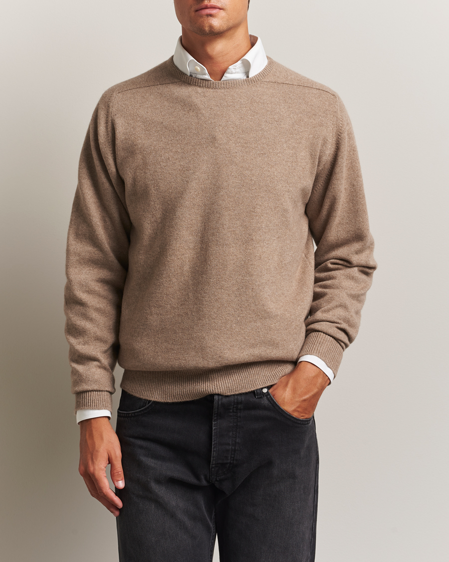 Homme | Pulls Et Tricots | William Lockie | Melrose Cashmere Crew Neck Dark Natural