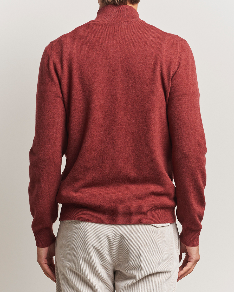 Homme | Pulls Et Tricots | Gran Sasso | Wool/Cashmere Half Zip Red Melange