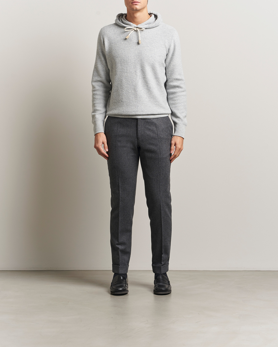 Homme | Pulls Et Tricots | Gran Sasso | Boiled Wool Hoodie Light Grey Melange