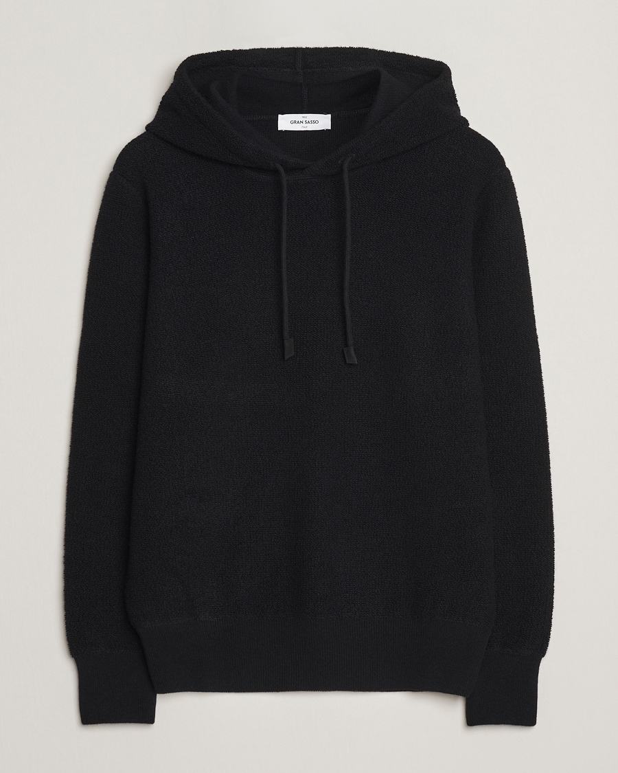 Homme | Pulls Et Tricots | Gran Sasso | Boiled Wool Hoodie Black