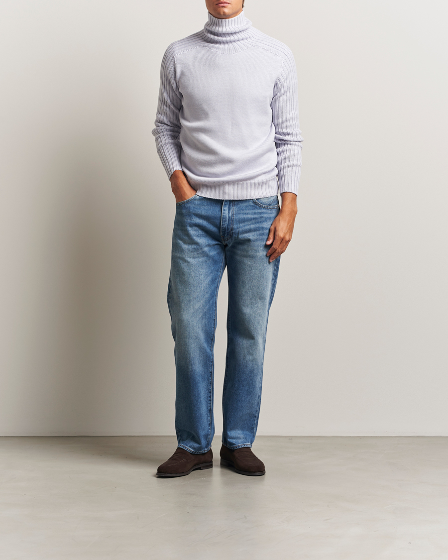 Homme | Pulls Et Tricots | Gran Sasso | Rainwool Rollneck Light Purple Melange
