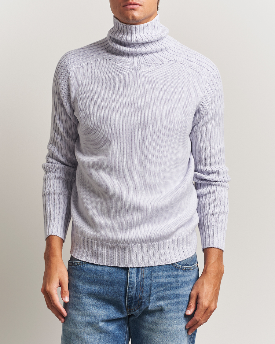 Homme | Pulls Et Tricots | Gran Sasso | Rainwool Rollneck Light Purple Melange