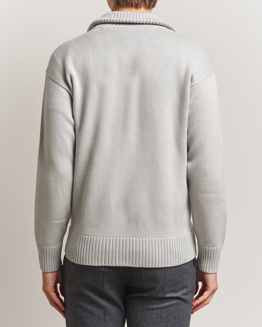 Homme | Pulls Et Tricots | Gran Sasso | Heavy Knitted Merino Full Zip Light Grey Melange