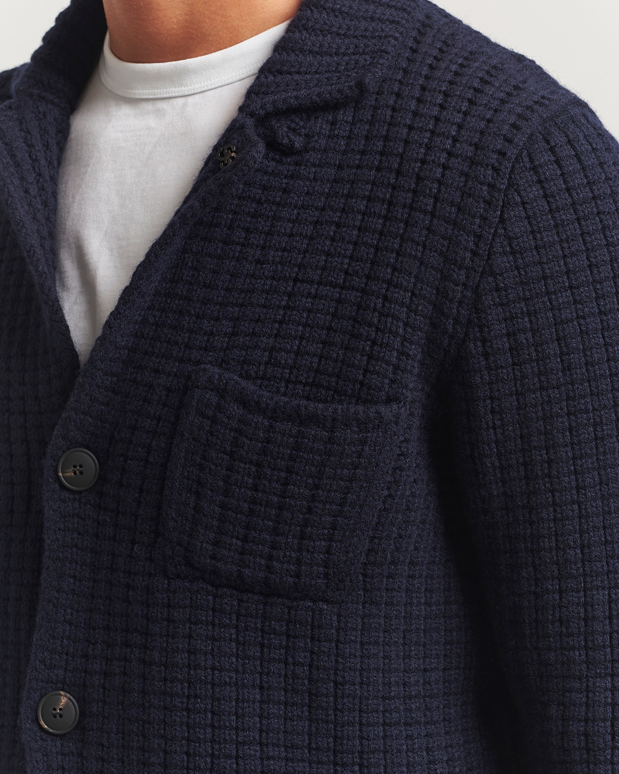 Homme | Pulls Et Tricots | Gran Sasso | Heavy Knitted Wool Cardigan Navy