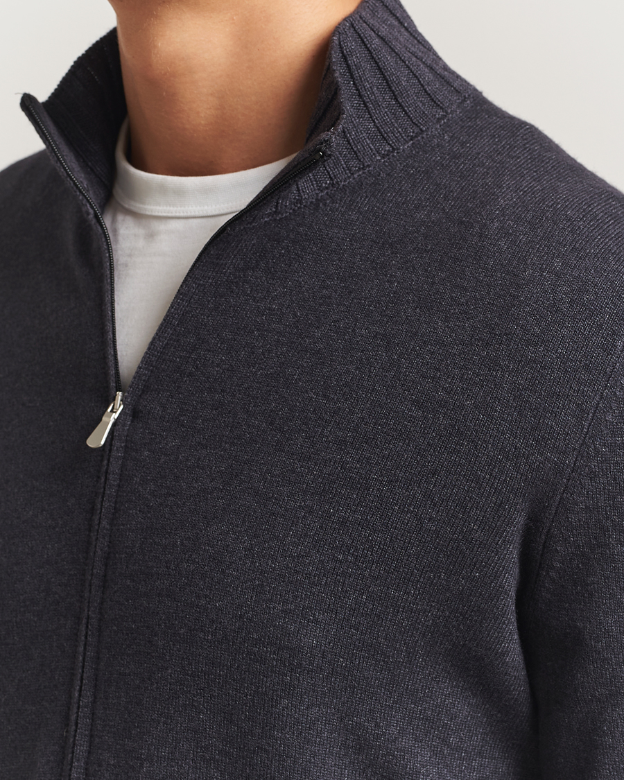 Homme | Pulls Et Tricots | Gran Sasso | Wool/Cashmere Washed Full Zip Asphalt