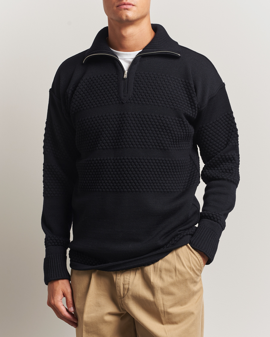Homme | Pulls Et Tricots | S.N.S. Herning | Fisherman Short Zip Navy Blue