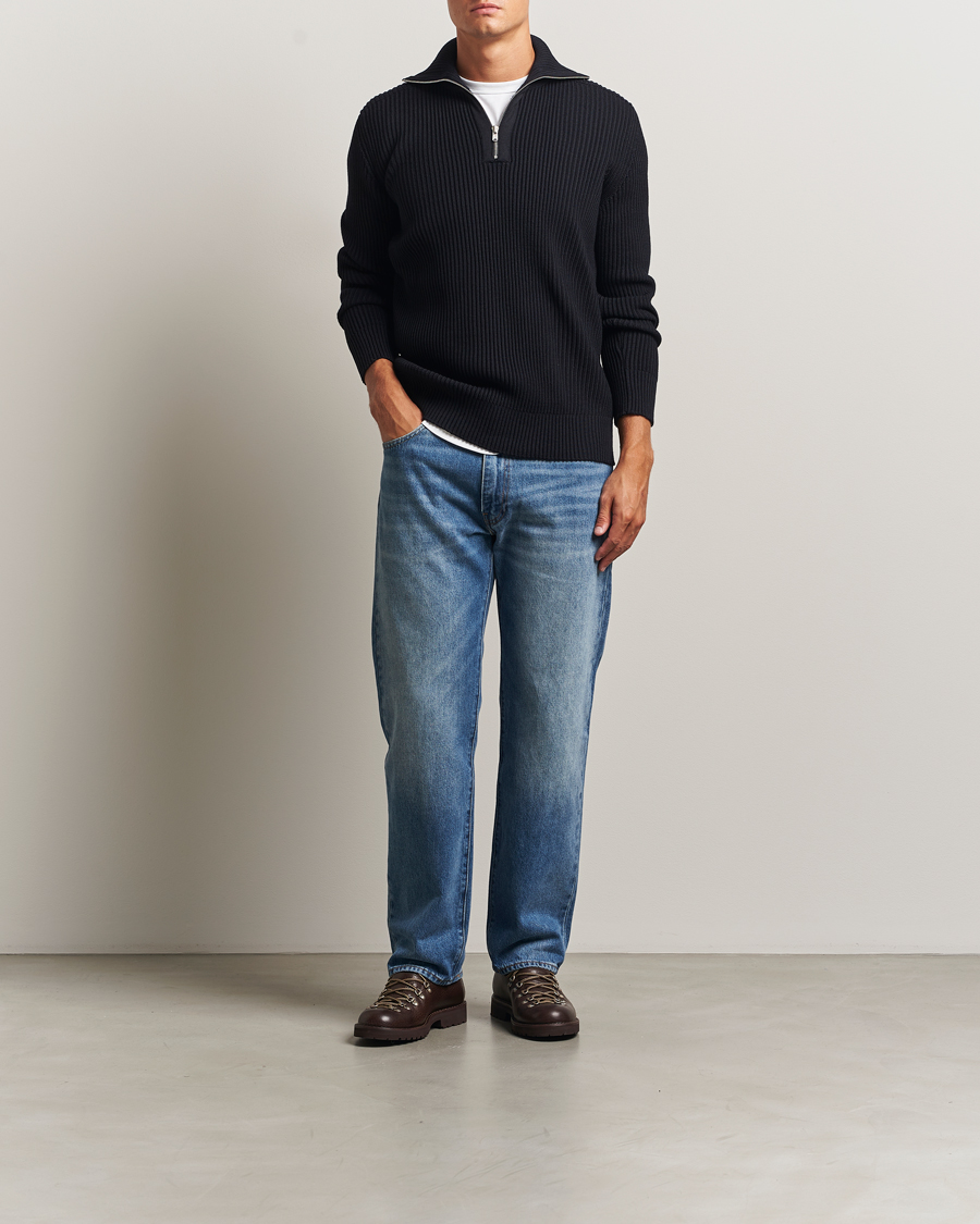Homme | Pulls Et Tricots | S.N.S. Herning | Fender Short Zip Navy Blue