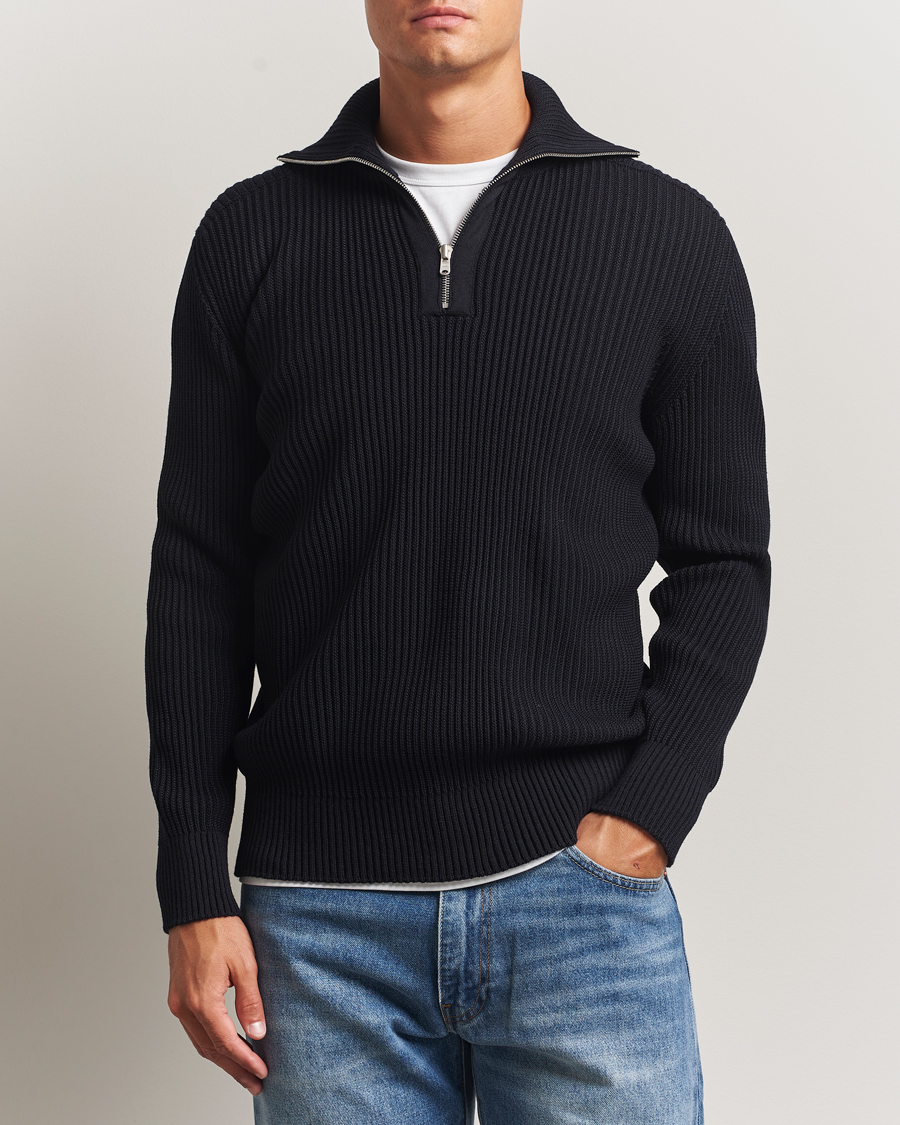 Homme | Pulls Et Tricots | S.N.S. Herning | Fender Short Zip Navy Blue
