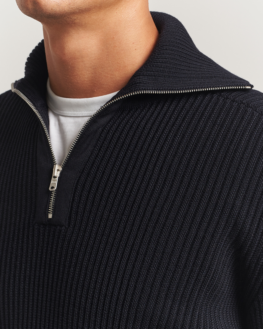 Homme | Pulls Et Tricots | S.N.S. Herning | Fender Short Zip Navy Blue
