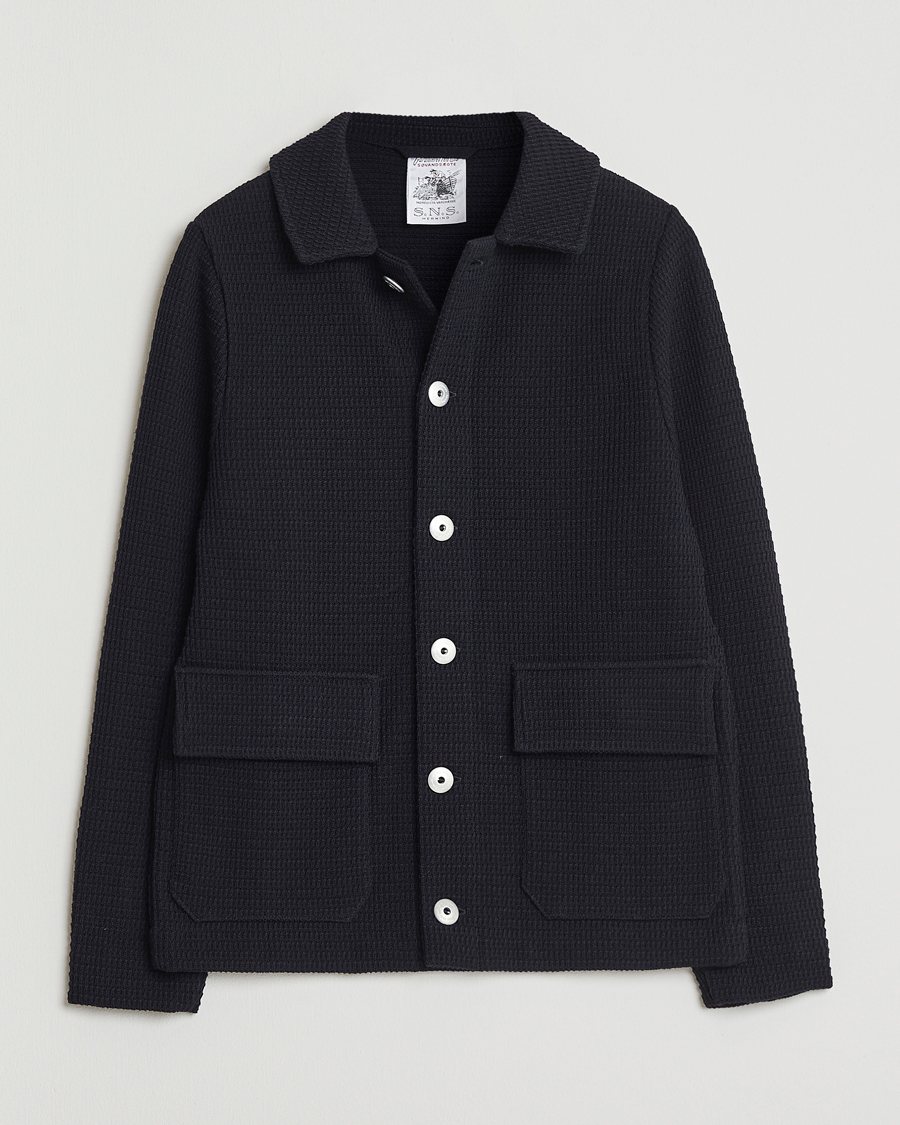 Homme | Pulls Et Tricots | S.N.S. Herning | Wool Chore Jacket Navy