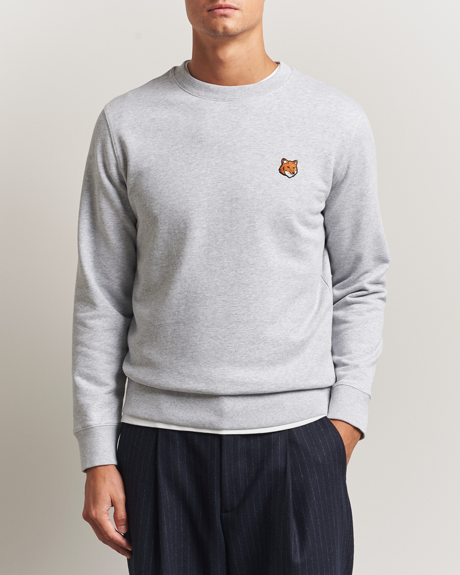 Homme | Pulls Et Tricots | Maison Kitsuné | Fox Head Sweatshirt Light Grey Melange