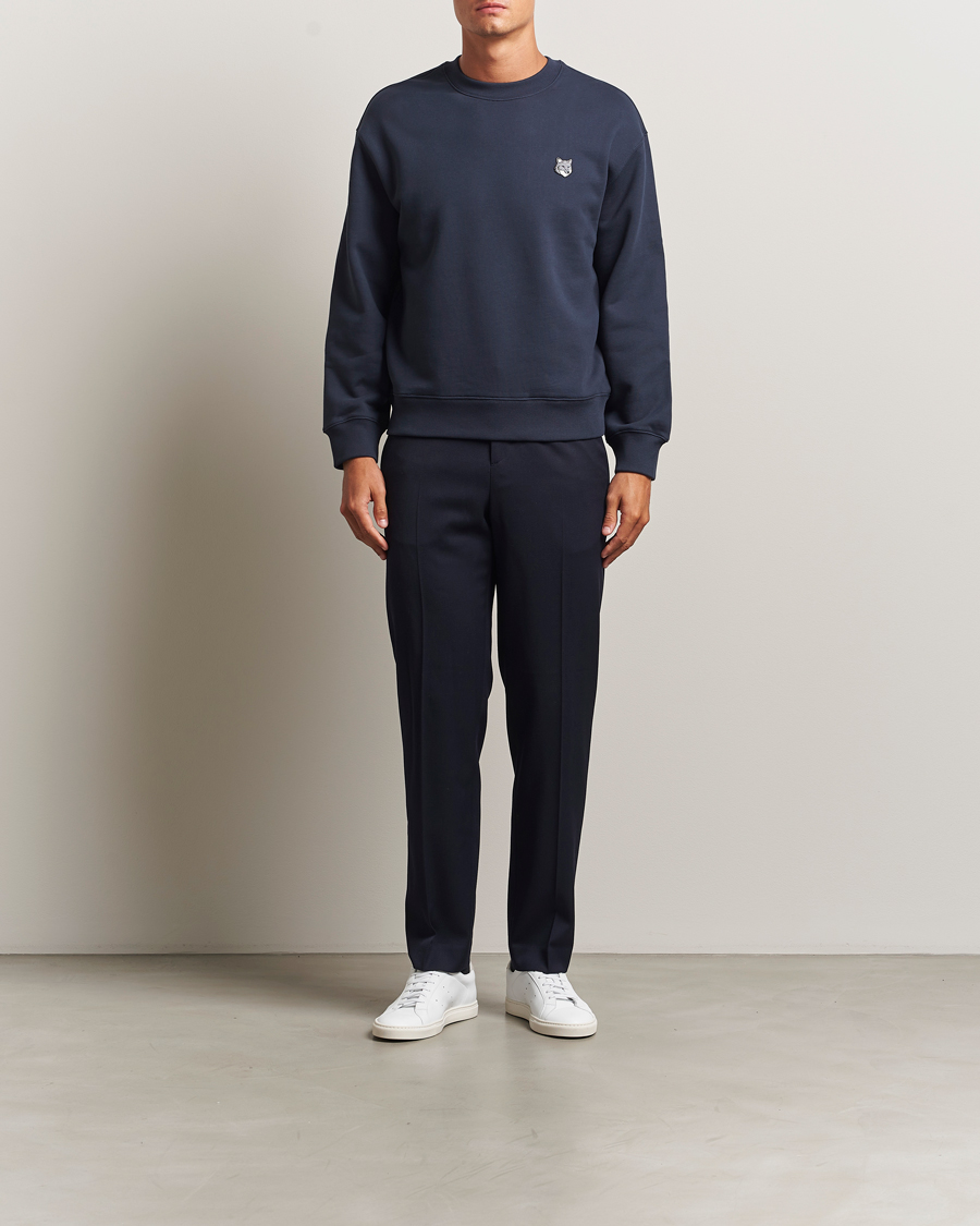 Homme | Pulls Et Tricots | Maison Kitsuné | Grey Fox Head Sweatshirt Classic Navy