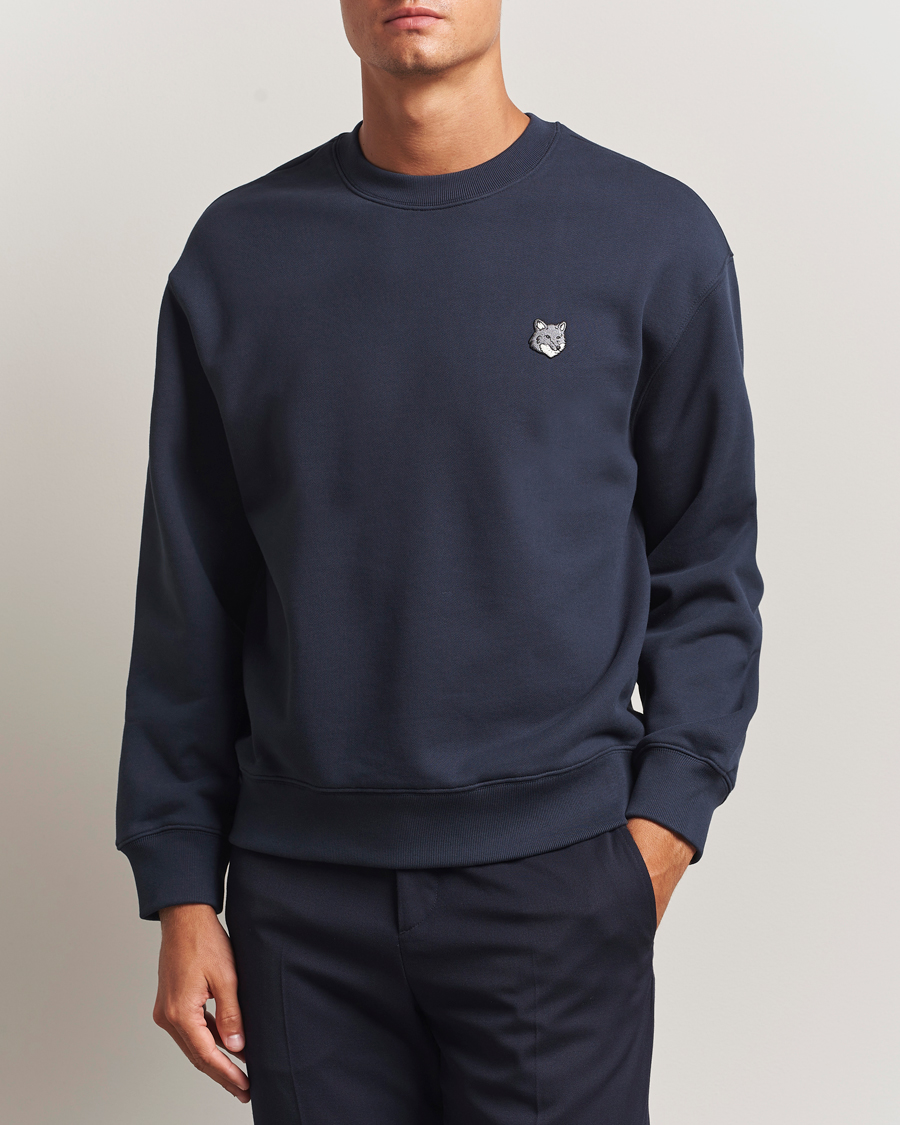 Homme | Pulls Et Tricots | Maison Kitsuné | Grey Fox Head Sweatshirt Classic Navy