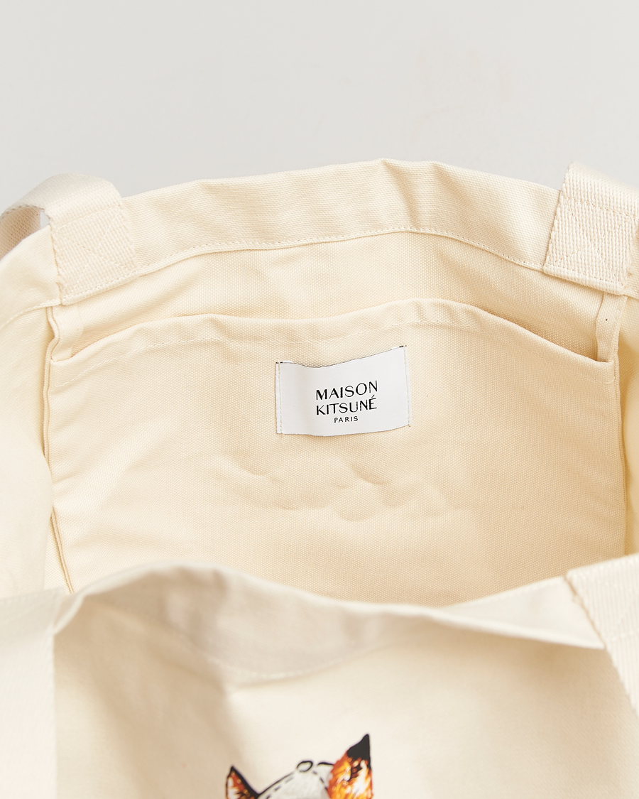 Homme | Maison Kitsuné Dressed Fox Tote Bag Ecru | Maison Kitsuné | Dressed Fox Tote Bag Ecru