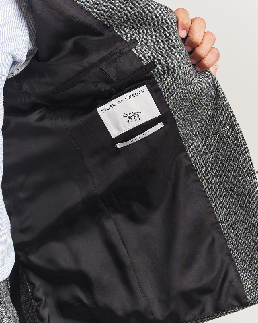 Homme | Blazers | Tiger of Sweden | Justin Brushed Wool Blazer Black