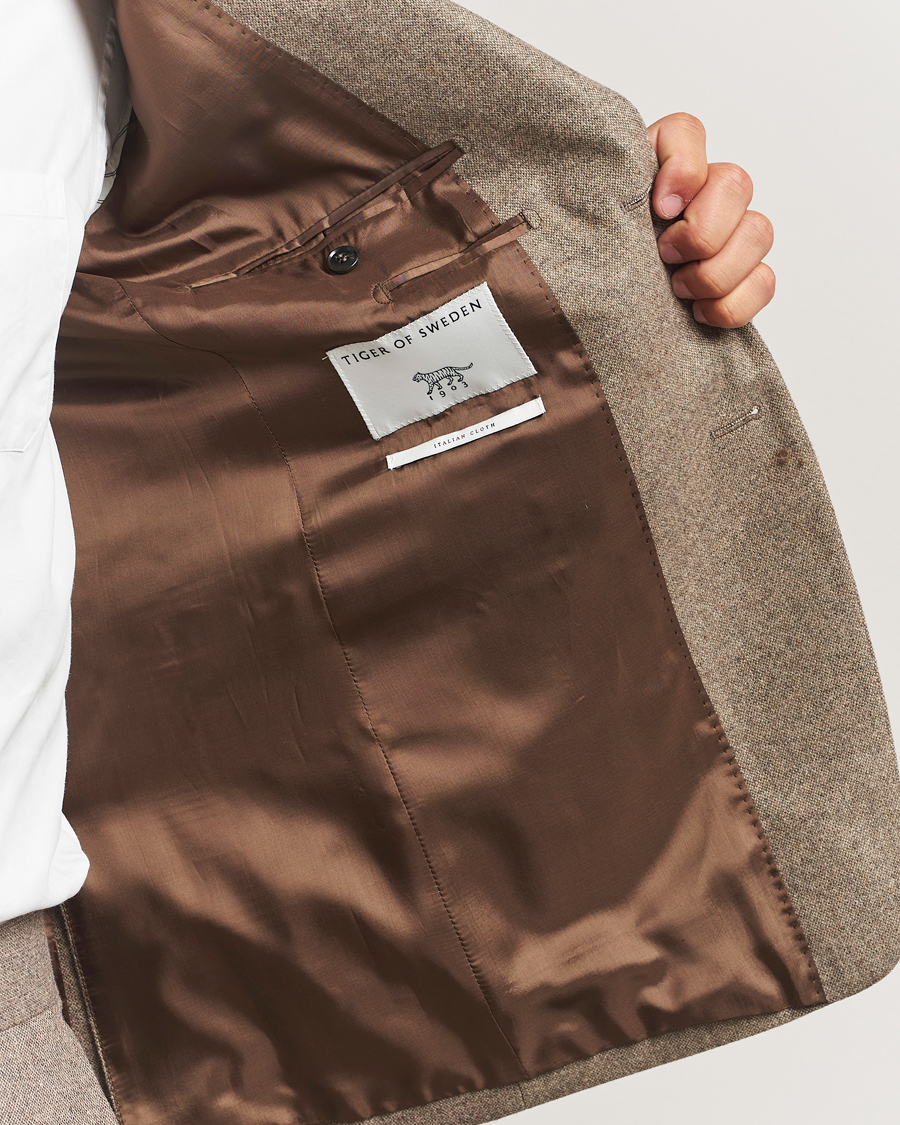 Homme | Blazers | Tiger of Sweden | Justin Brushed Wool Blazer Burlywood