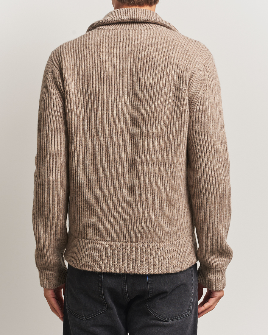 Homme | Pulls Et Tricots | Tiger of Sweden | Niall Heavy Wool Full Zip Beige Melange