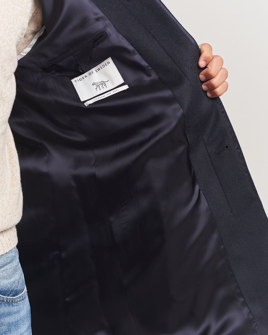 Homme | Manteaux Et Vestes | Tiger of Sweden | Aleric Wool/Cashmere Stand Up Coat Light Ink