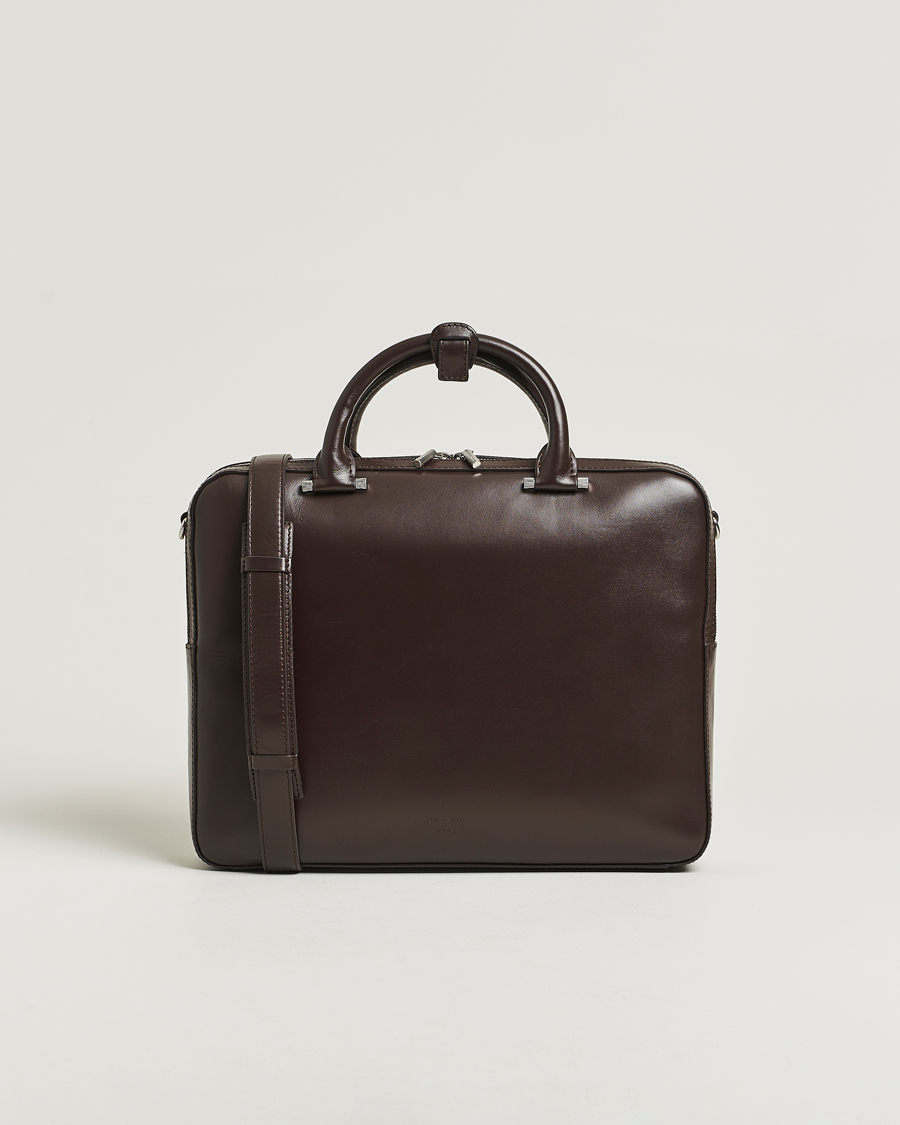 Homme | Sacs | Tiger of Sweden | Valise Smooth Leather Briefcase Dark Brown