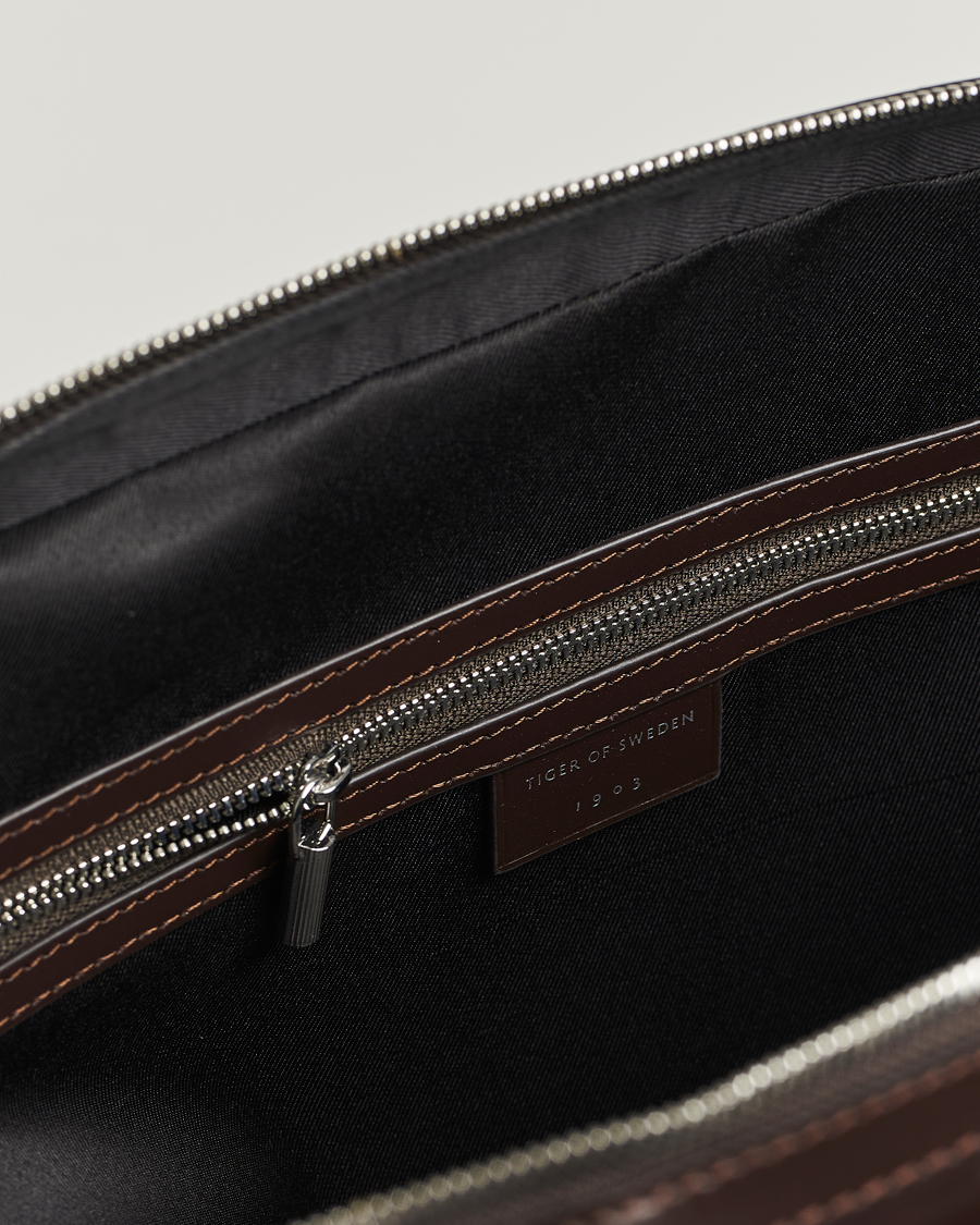 Homme | Sacs | Tiger of Sweden | Valise Smooth Leather Briefcase Dark Brown