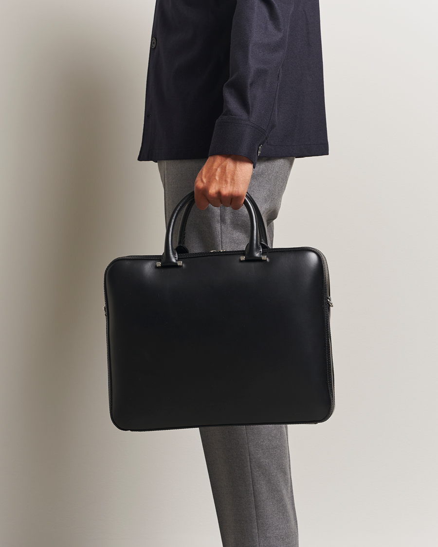 Homme | Sacs | Tiger of Sweden | Valise Smooth Leather Double Zip Briefcase Black