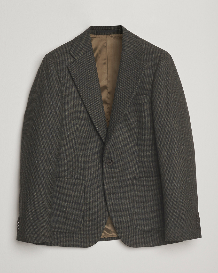 Homme | Blazers | Tiger of Sweden | Easer Wool Pepita Blazer Midnight Green