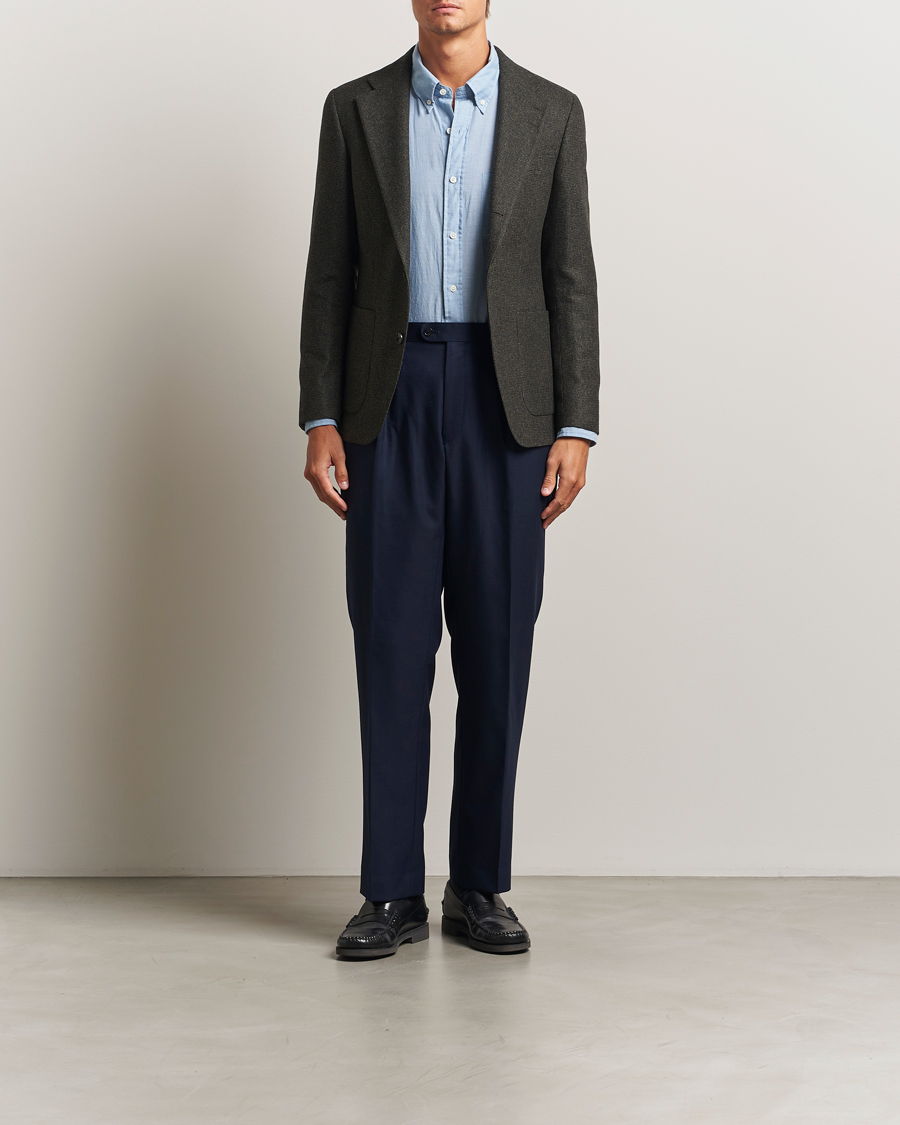 Homme | Blazers | Tiger of Sweden | Easer Wool Pepita Blazer Midnight Green